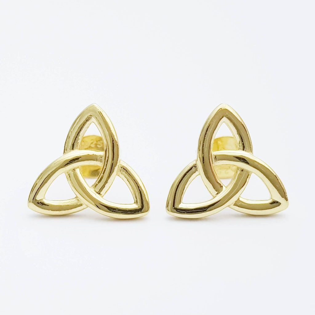 Gold Celtic knot Earrings, Celtic studs, trinity knot stud earrings, simple stud earrings