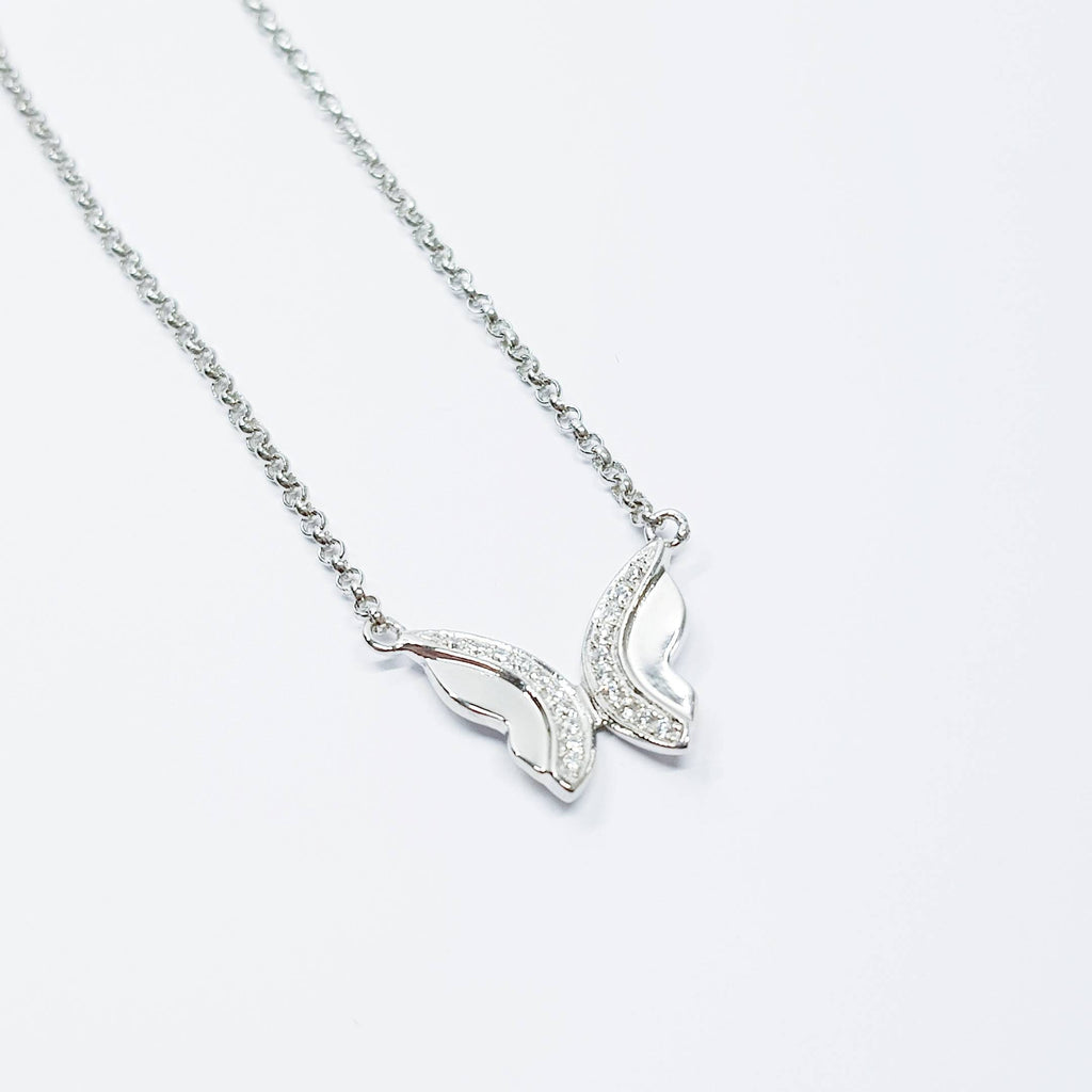 Butterfly necklace, sterling silver butterfly pendant