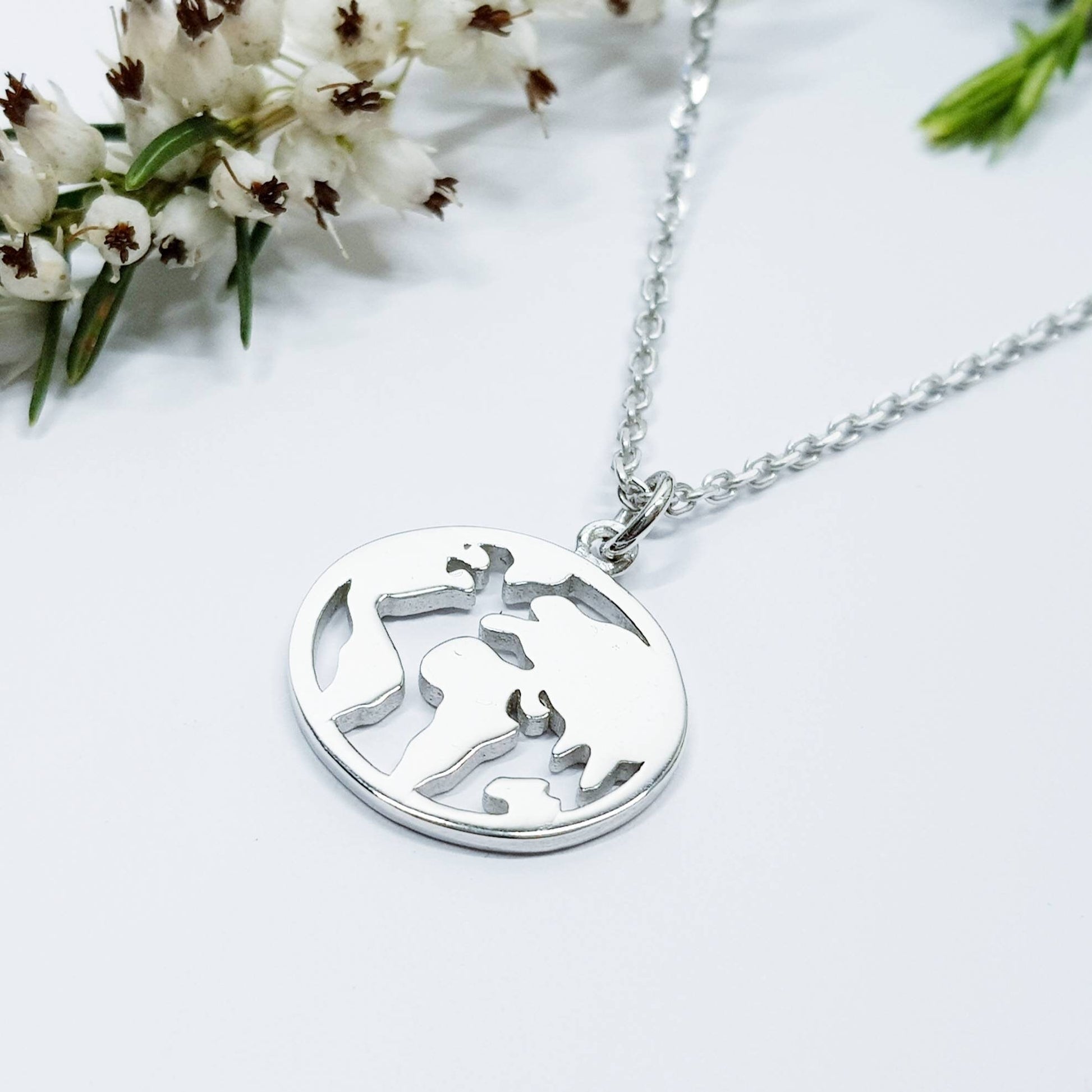 World Map Necklace, World necklace, Wanderlust Necklace, Travel necklace, Oval Earth Necklace, World jewelry