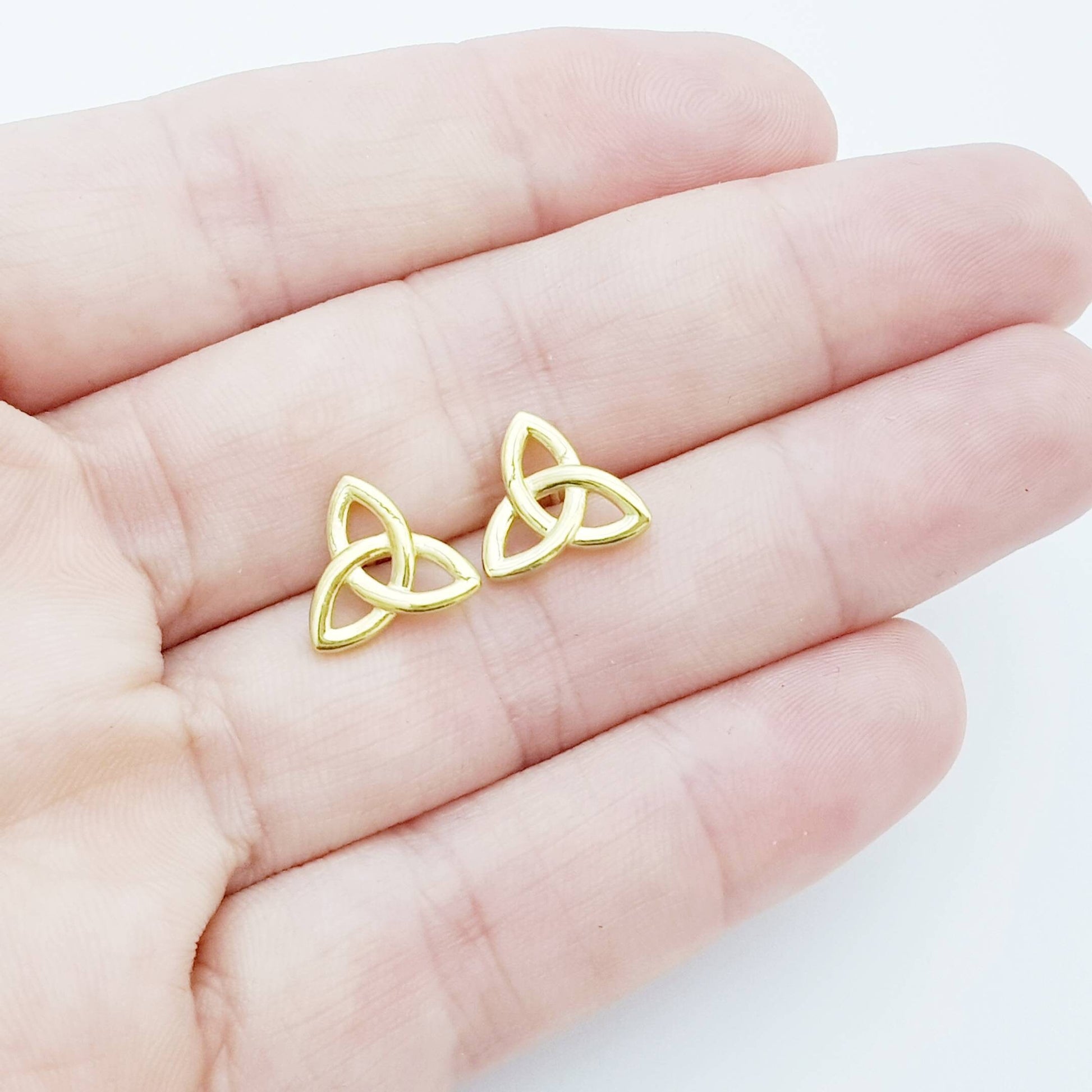 Gold Celtic knot Earrings, Celtic studs, trinity knot stud earrings, simple stud earrings