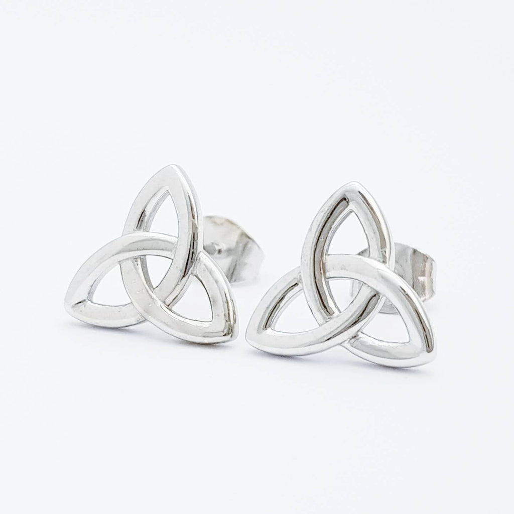 Silver Celtic knot Earrings, Celtic studs, trinity knot stud earrings
