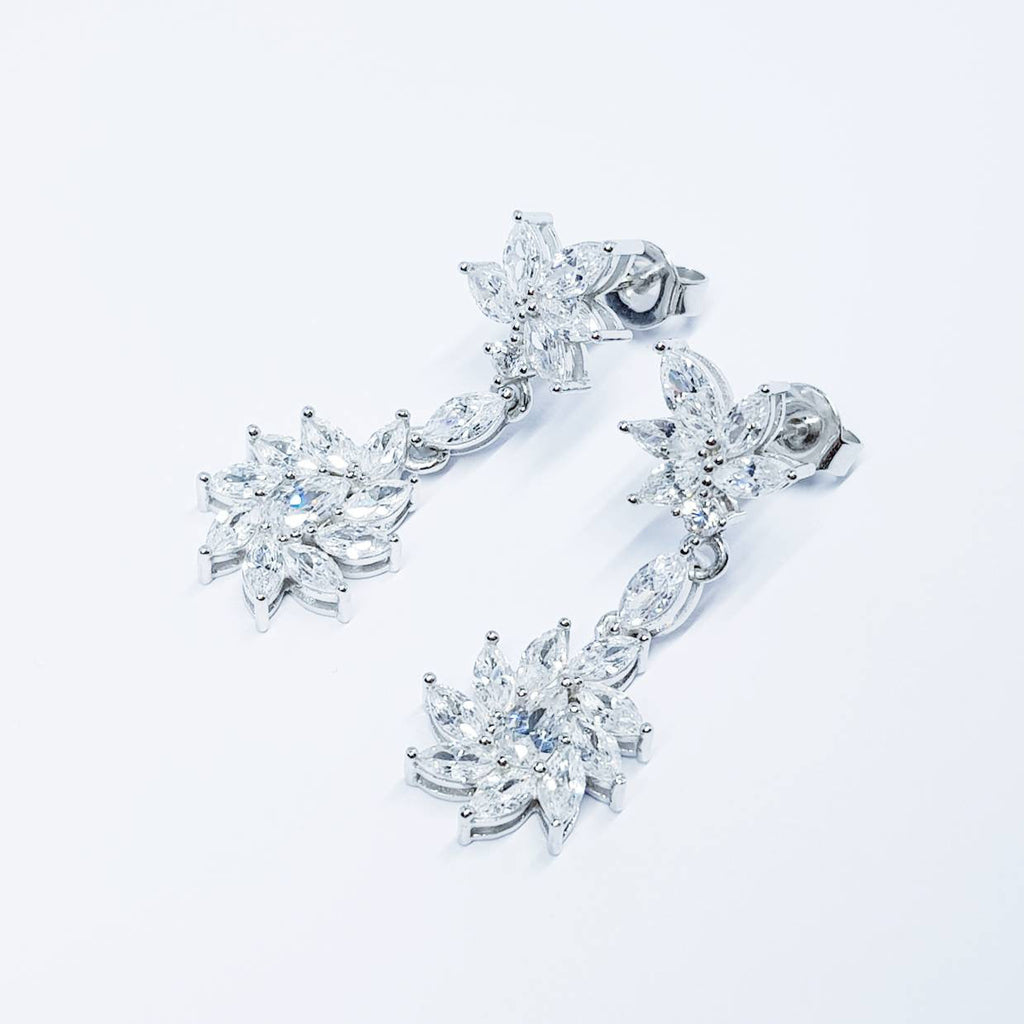 Bridal Diamond Earrings, chandelier Earrings, vintage drop Earrings,