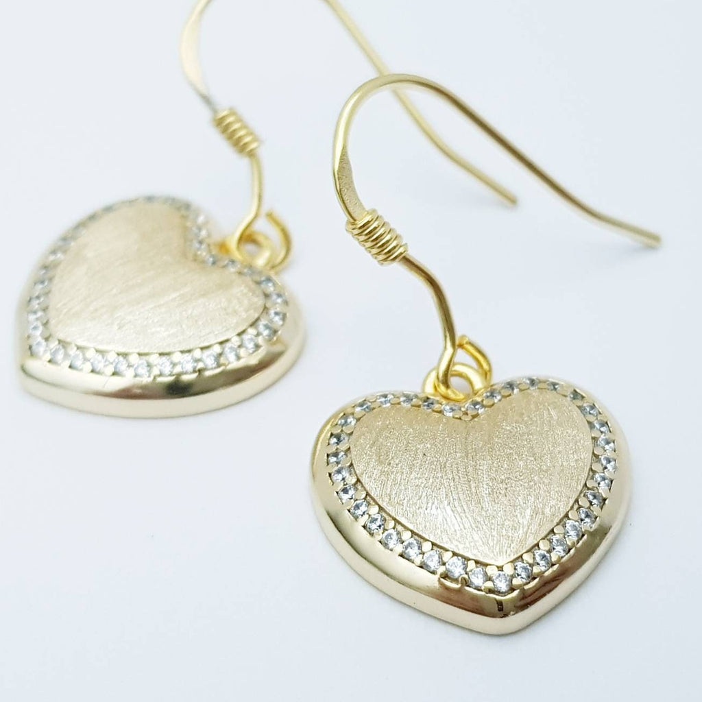 Heart shaped drop earrings, French wire drop hearts, sterling silver earrings
