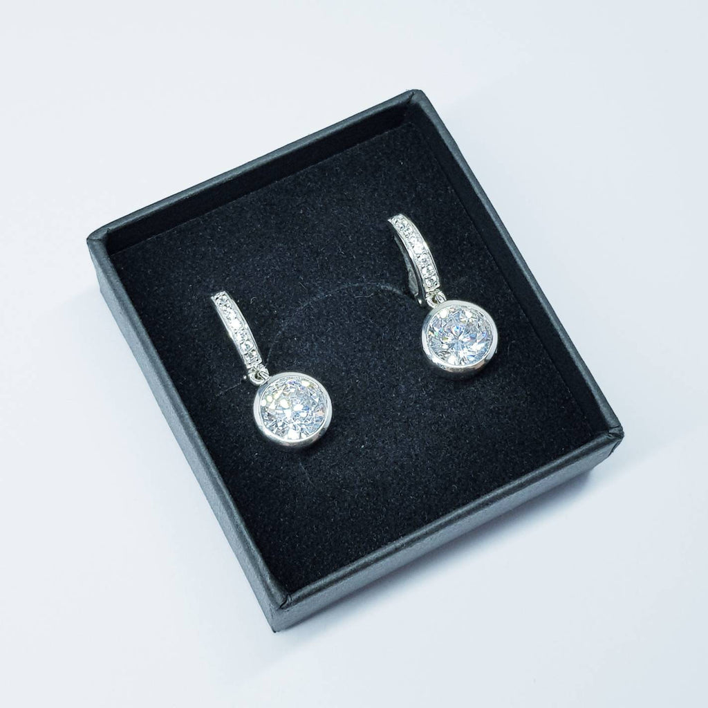 Drop and dangle hoop earrings, hoop earrings, classic fabric diamond earrings, elegant gift for women