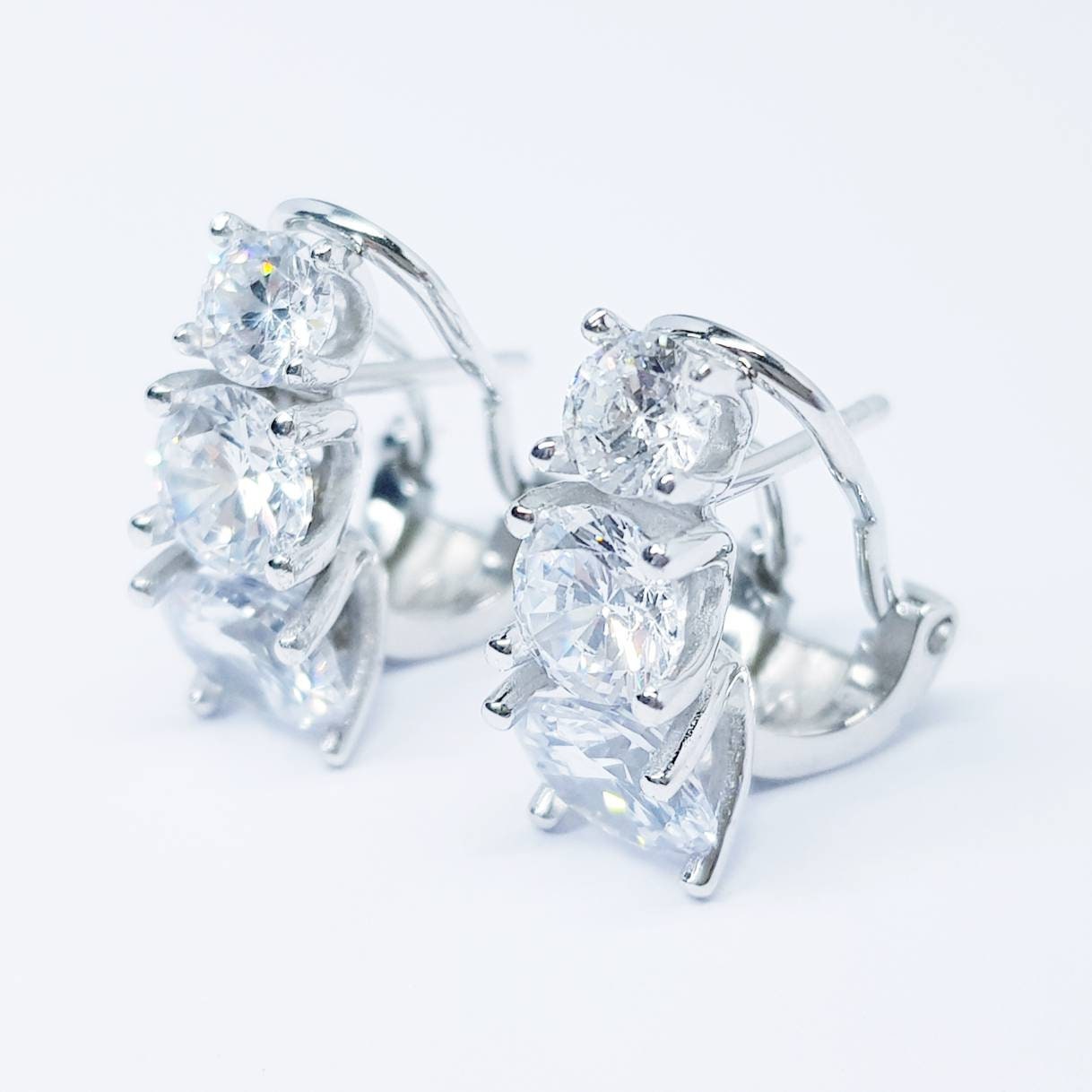 Bridal Earrings, Wedding Earrings, 925 Silver latch back Earrings, Bridal Jewelry, Bridesmaid Earrings