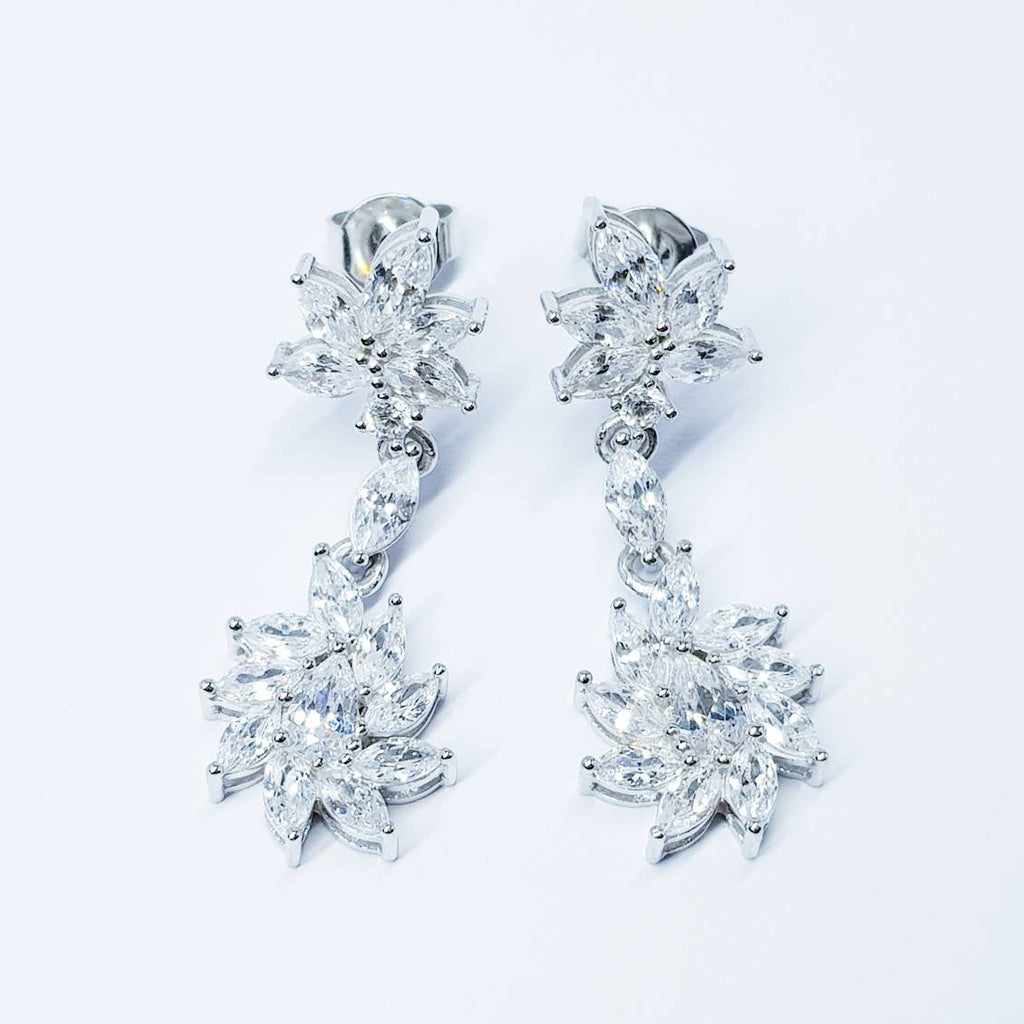 Bridal Diamond Earrings, chandelier Earrings, vintage drop Earrings,