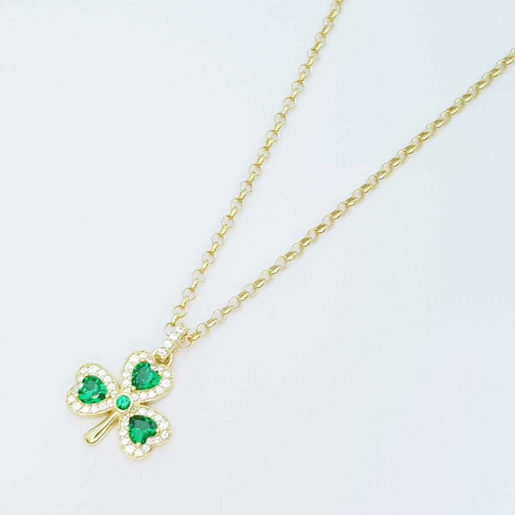 Sterling Silver Shamrock pendant, gold plated shamrock necklace