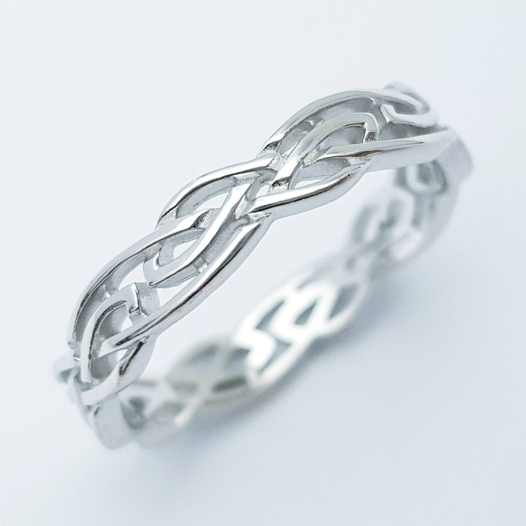 Delicate open celtic knot ring, sterling silver celtic ring