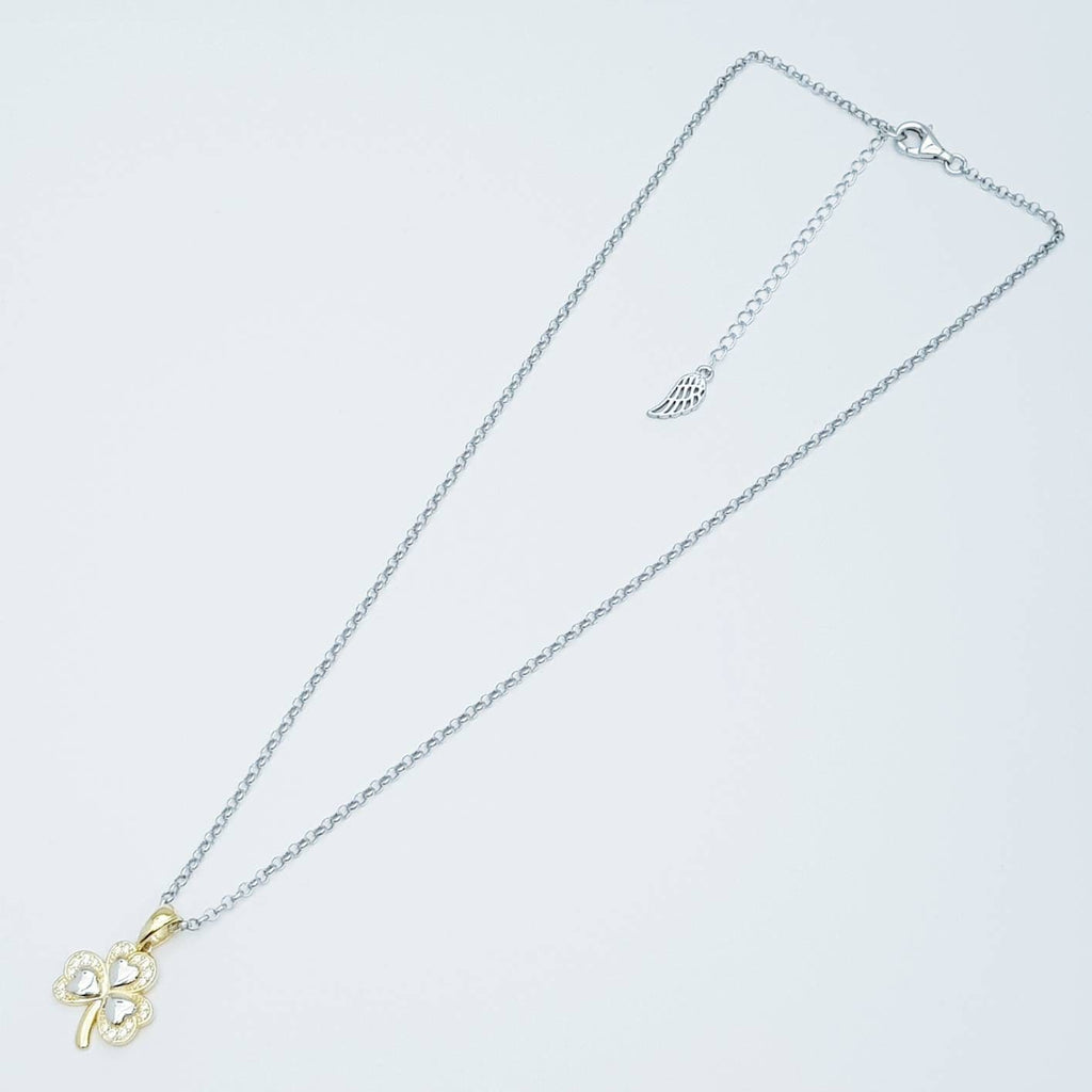 Sterling Silver Shamrock pendant, gold plated shamrock necklace