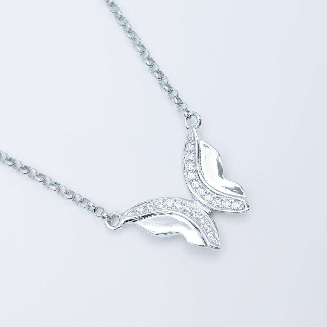 Butterfly necklace, sterling silver butterfly pendant