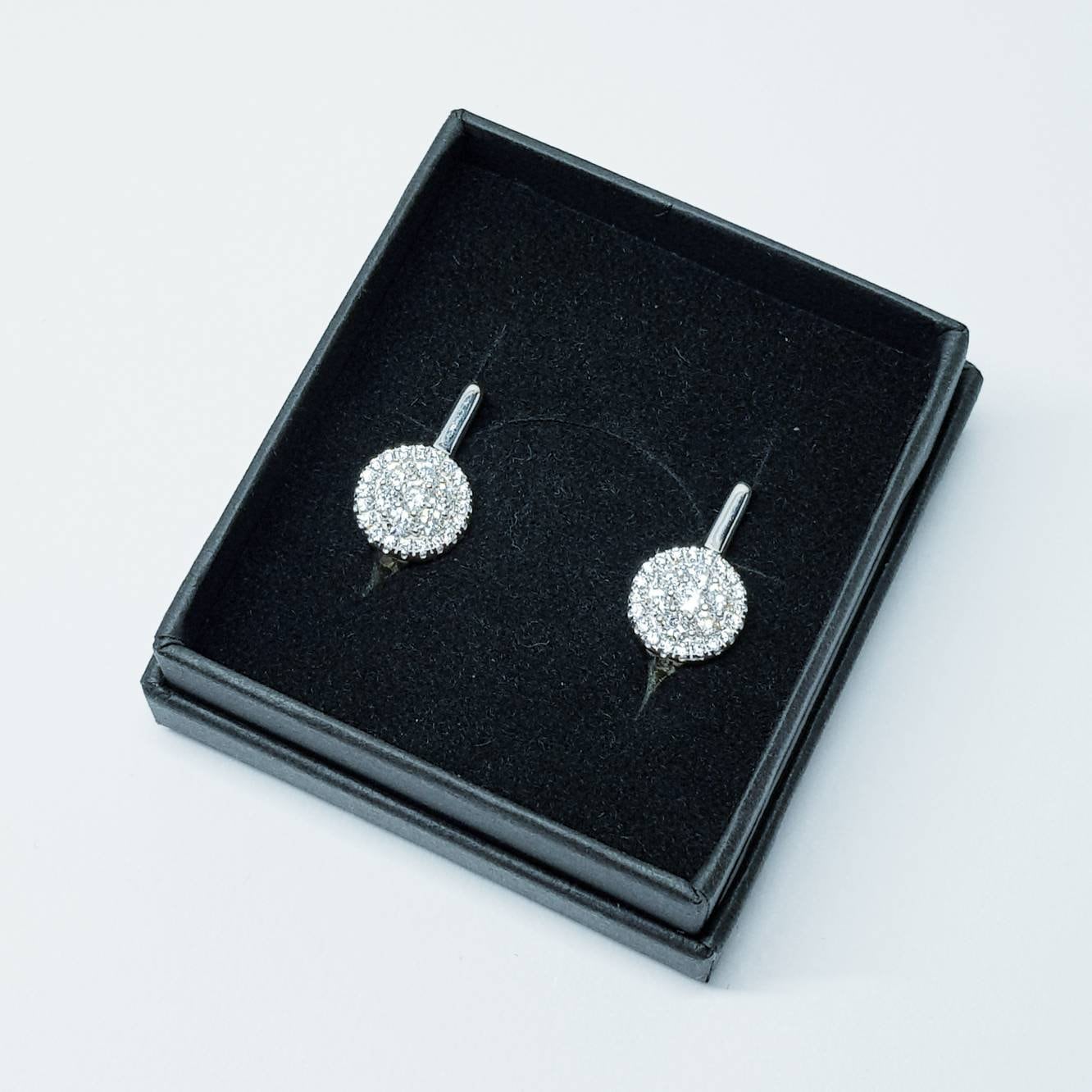 Small sterling silver round drop earrings