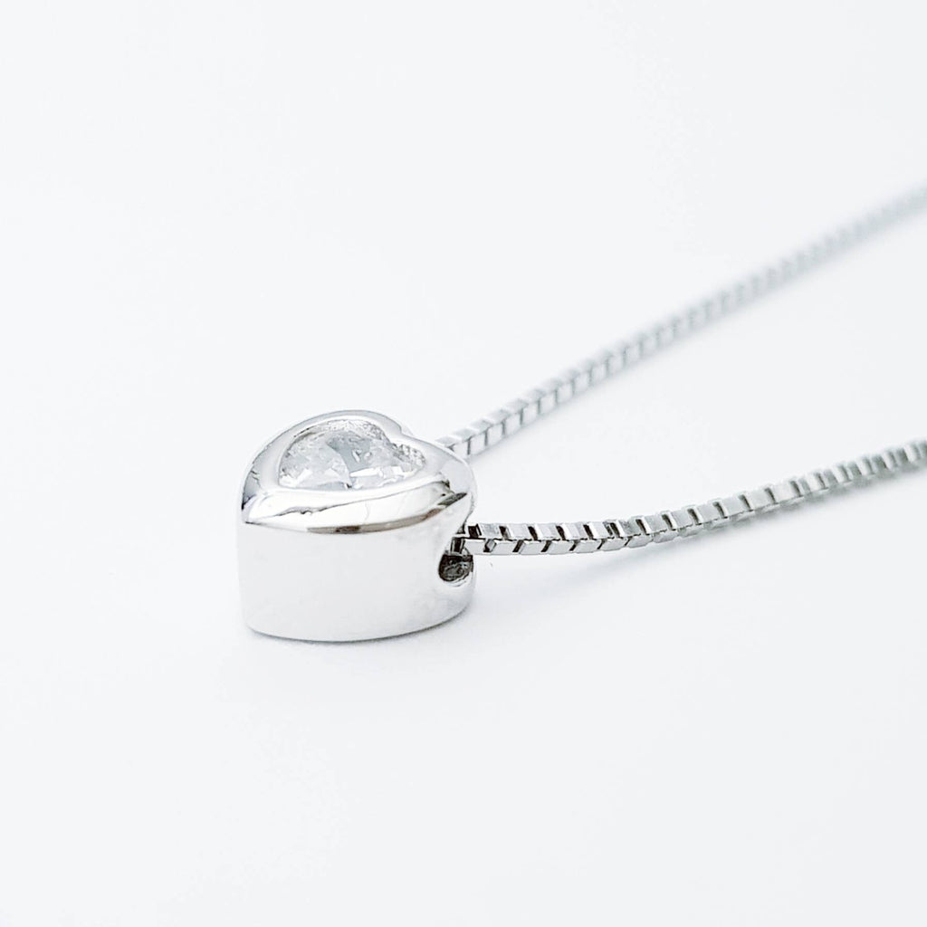 Cute heart necklace, necklace for girlfriend, dainty heart pendant