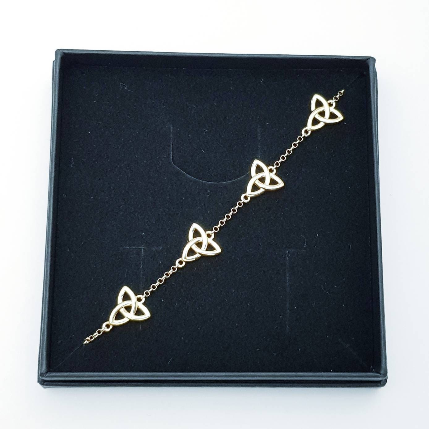 Celtic knot bracelet, small trinity knot bracelet, gold celtic bracelet
