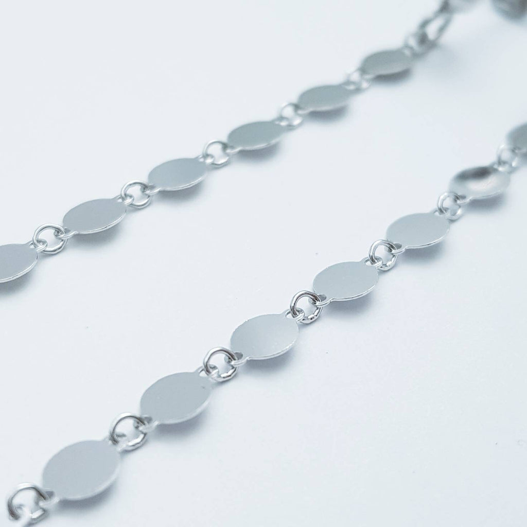 Long silver disc earrings, thin polished gypsy earrings, plain silver disc earrings, minimalist coin earrings
