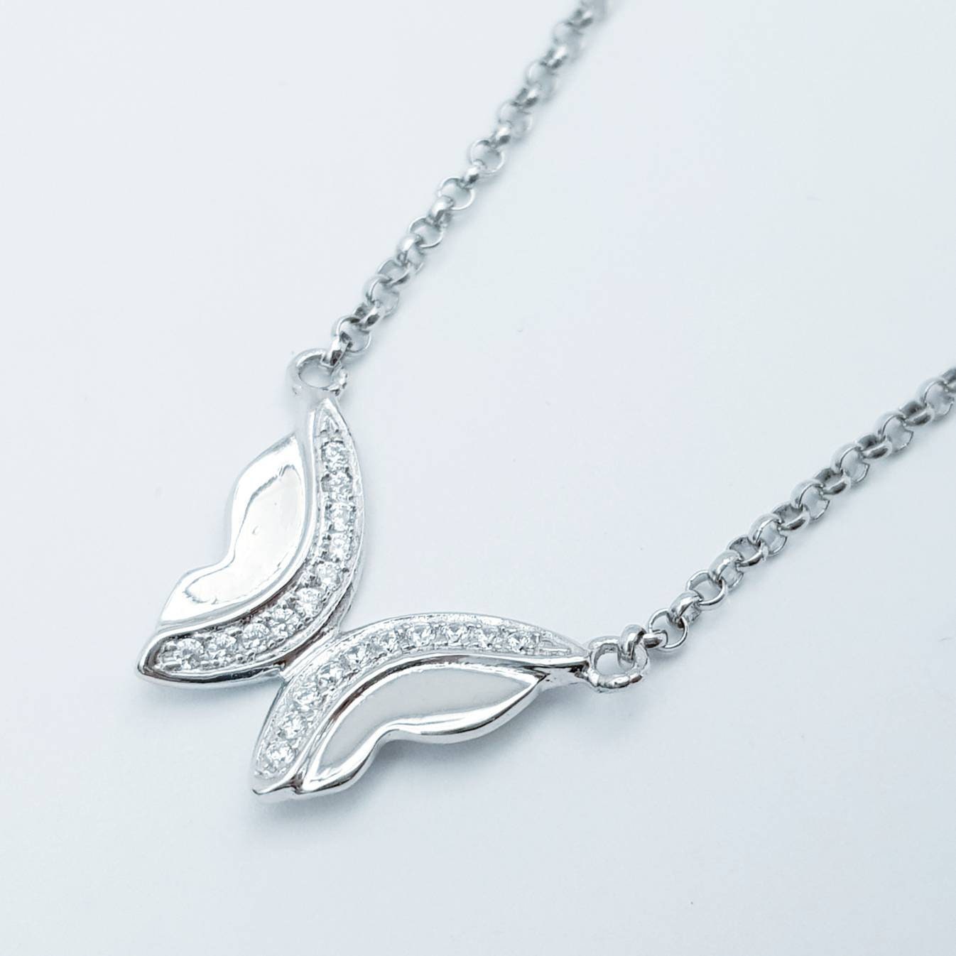 Butterfly necklace, sterling silver butterfly pendant