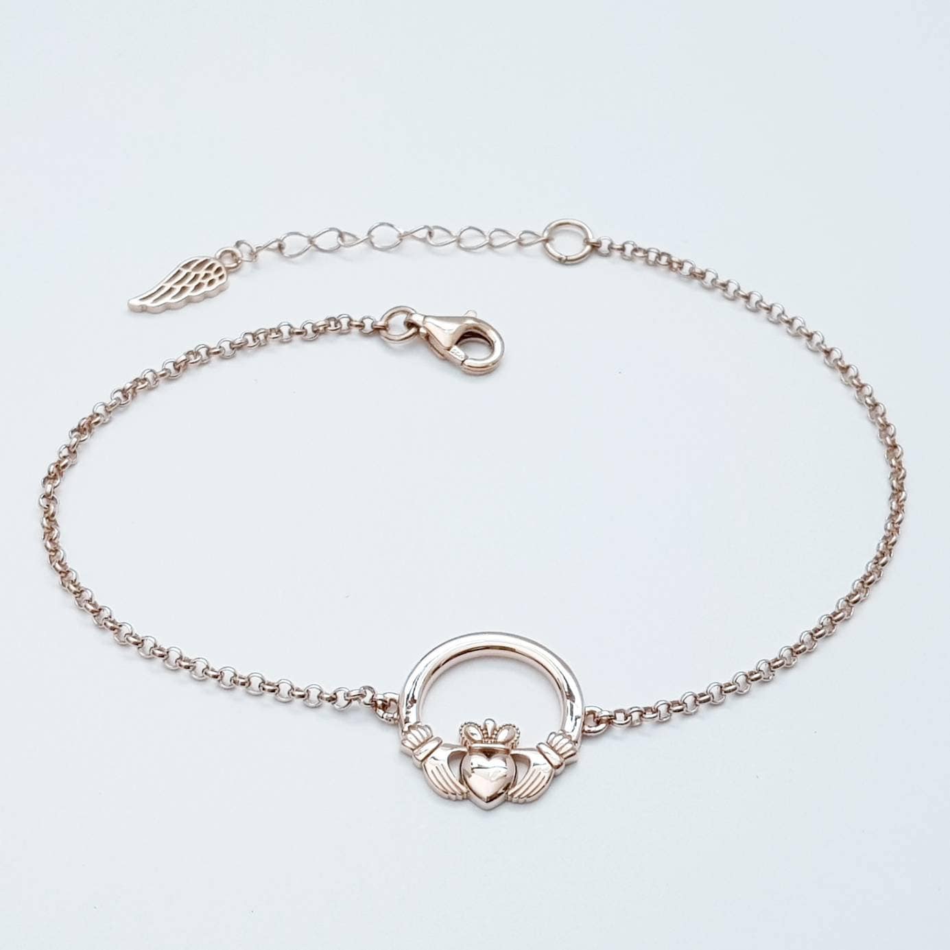 Irish bracelet, dainty claddagh bracelet, rose gold claddagh, valentines gift