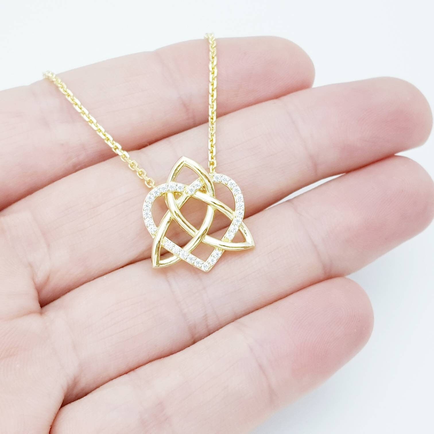 Sterling Silver Celtic Pendant, sliding celtic necklace, gold celtic knot pendant
