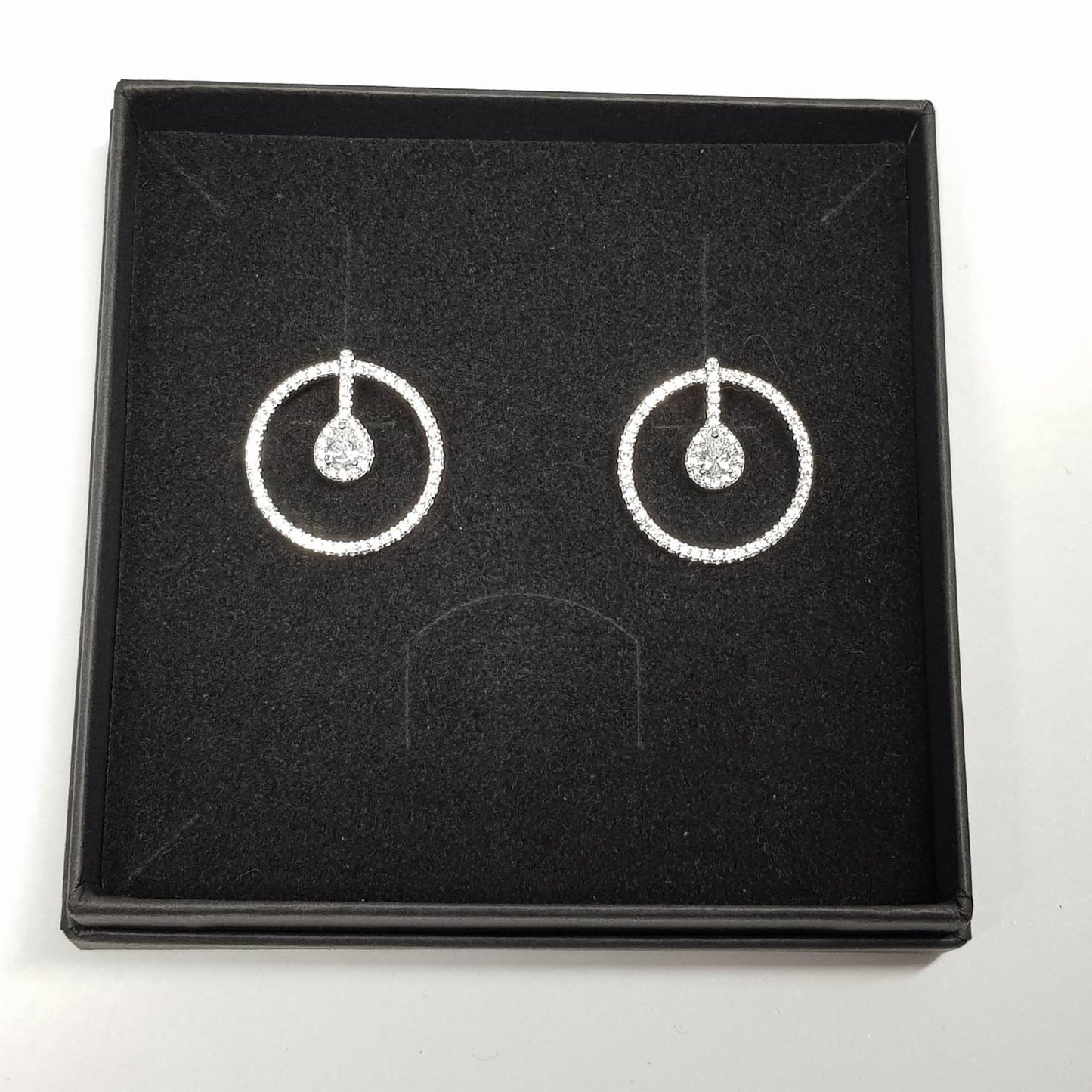 Teardrop stud earrings, modern  Earrings, silver circle stud earring