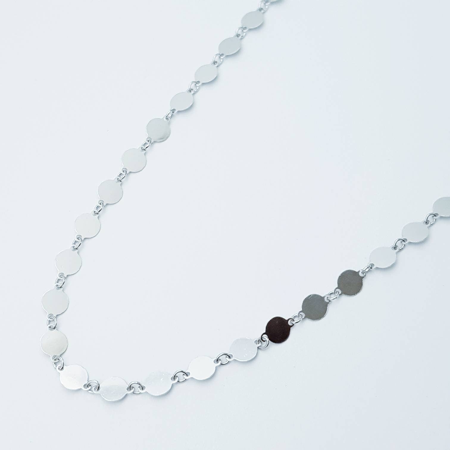 Dainty Sterling Silver necklace, shimmering layering chain necklace