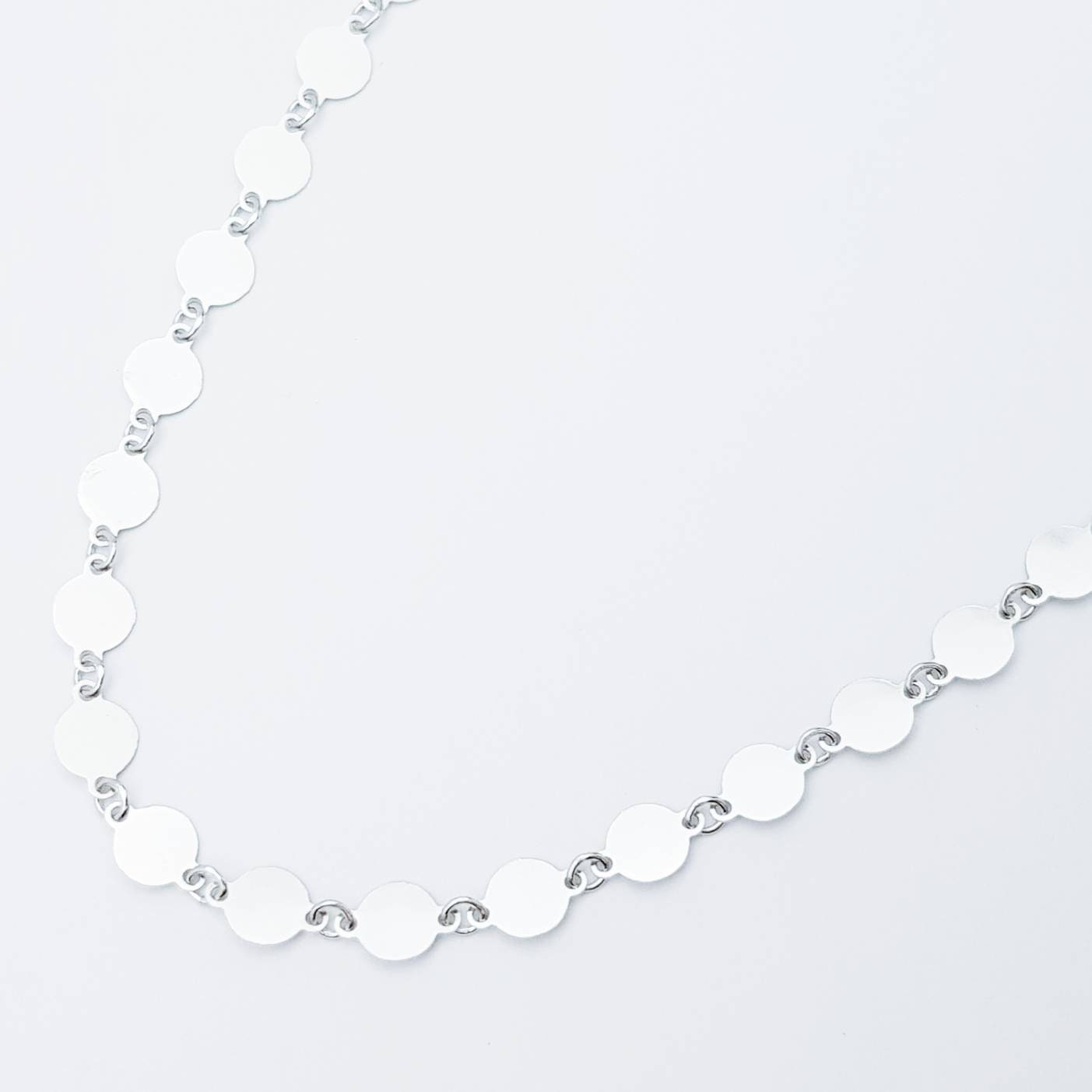 Dainty Sterling Silver necklace, shimmering layering chain necklace