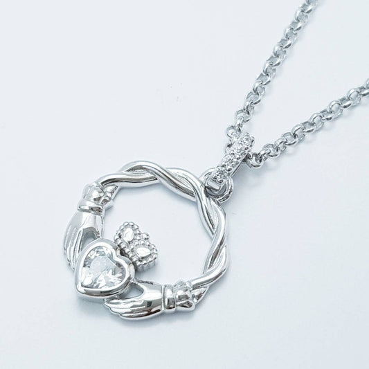 Dainty Sterling Silver claddagh necklace