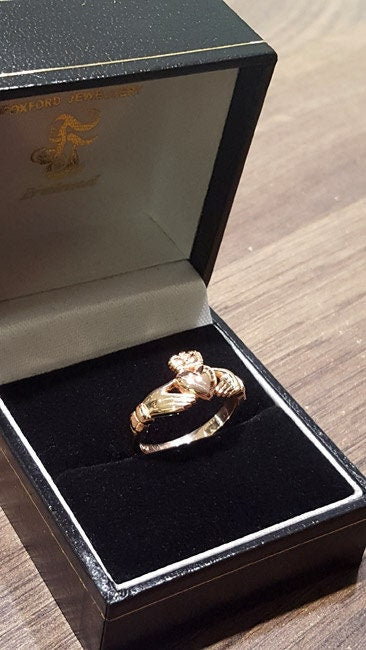 Rose Gold Claddagh Ring, Dainty Gold Claddagh, Irish Ring, Made in Ireland